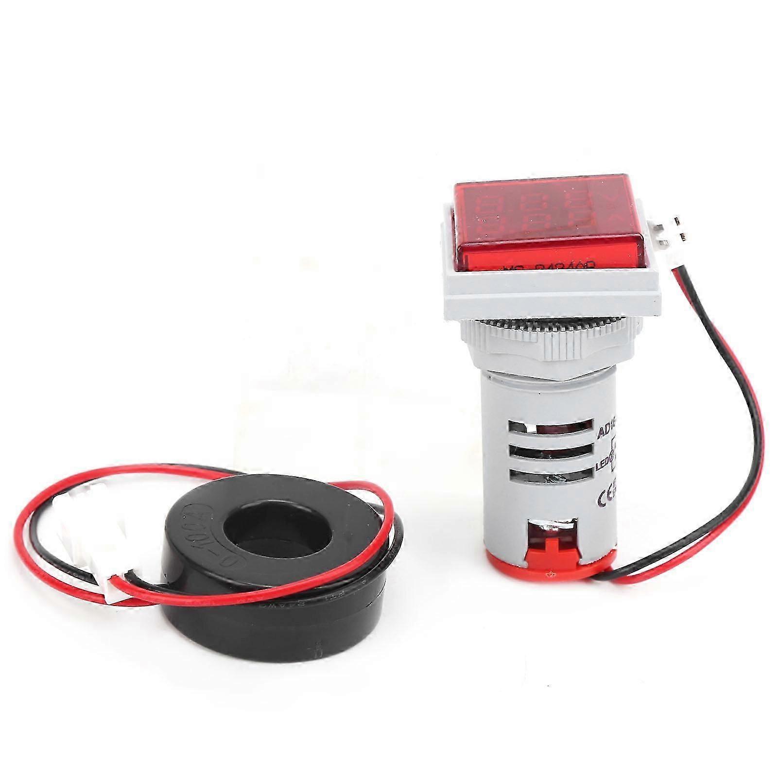 AD16?22FVA 2in 1 Voltmeter Ammeter Voltage Current Meter Tester Measuring IndicatorRed