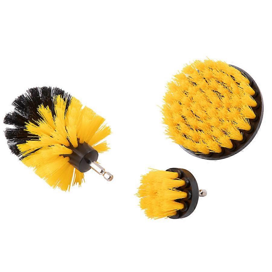 3 Pcs, Drill Cleaning Brush, Soft Bristle, Yellow