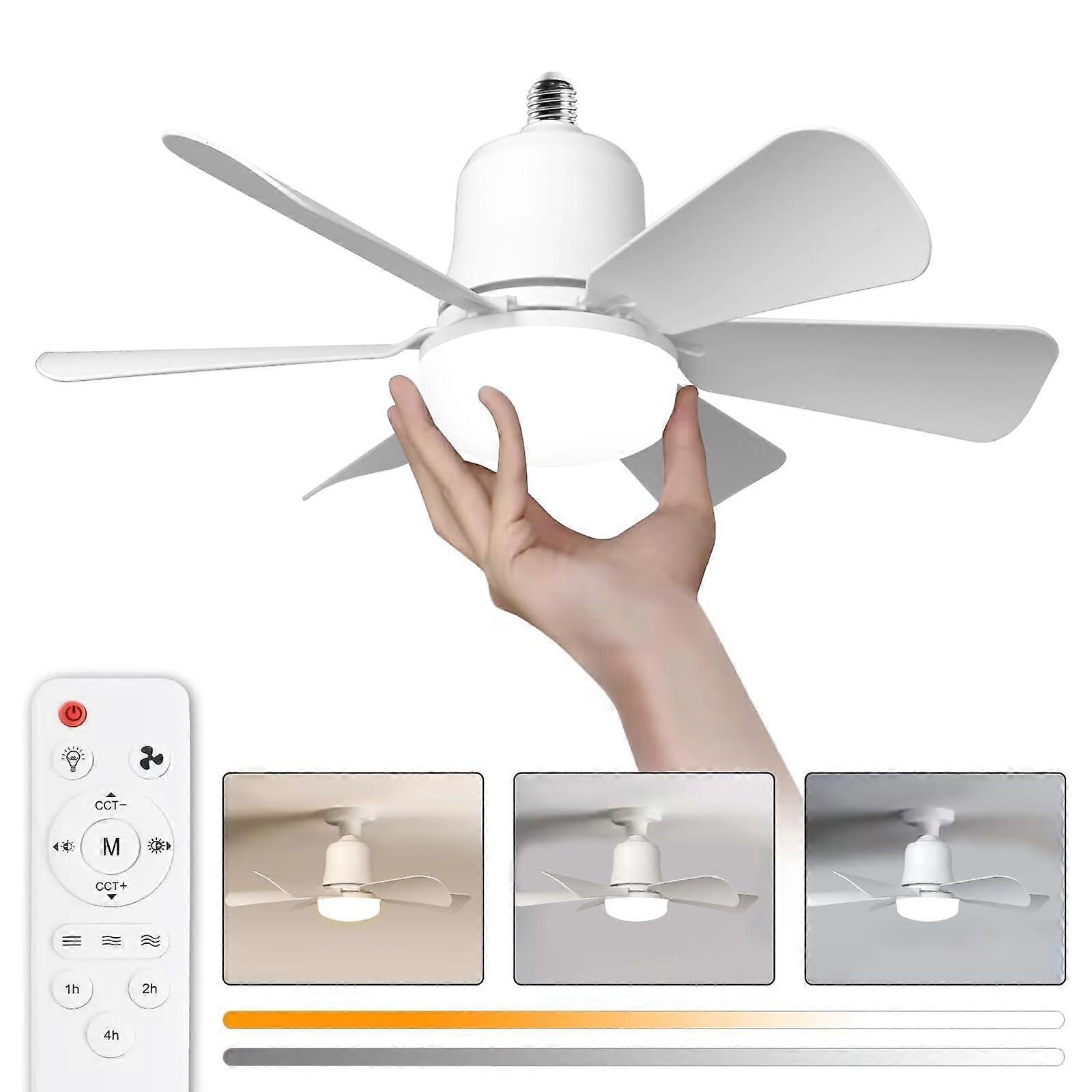 Ceiling Fan,30W Ceiling Fan Lamp with E27 Socket(White 30w)