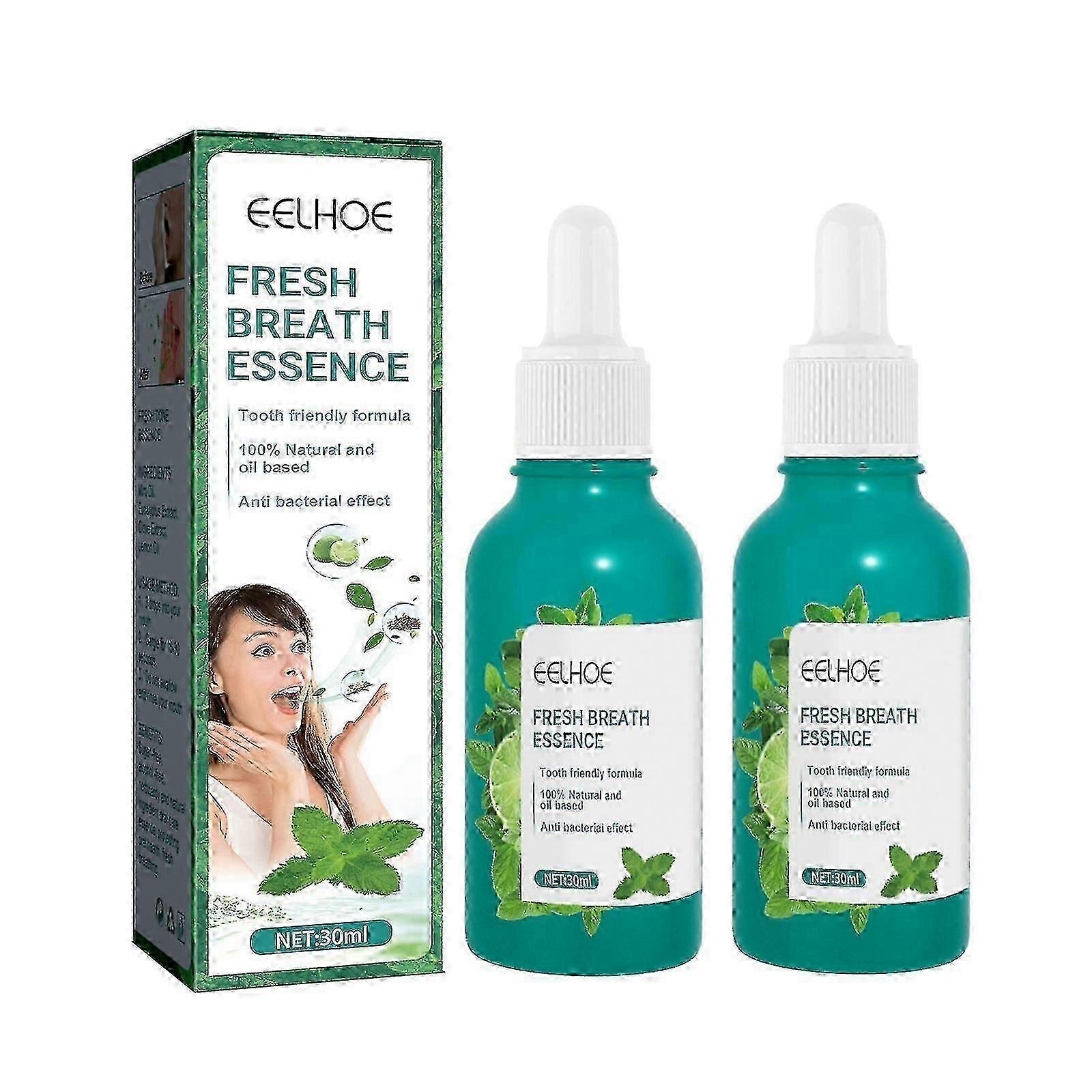 - 2pack Bad Breath Treatment For Adults, Bad Breath Eliminating Serum, Natural Breath Freshening Drops, Lasts Up To 8 Hours, Minty Taste -57843