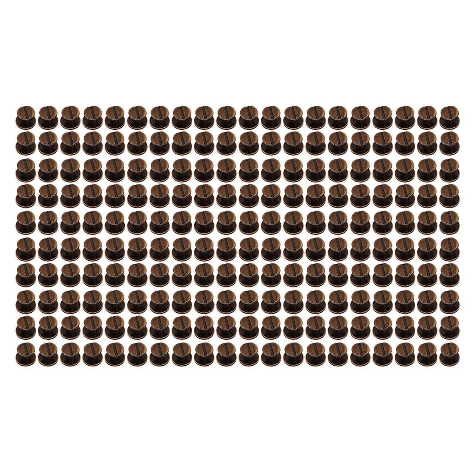 200 Set Book Binding Screw 9x6.5mm DIY Leather Electroplating Uniform Coating Binding Screws Assorted Kit Leather Rivet Kit