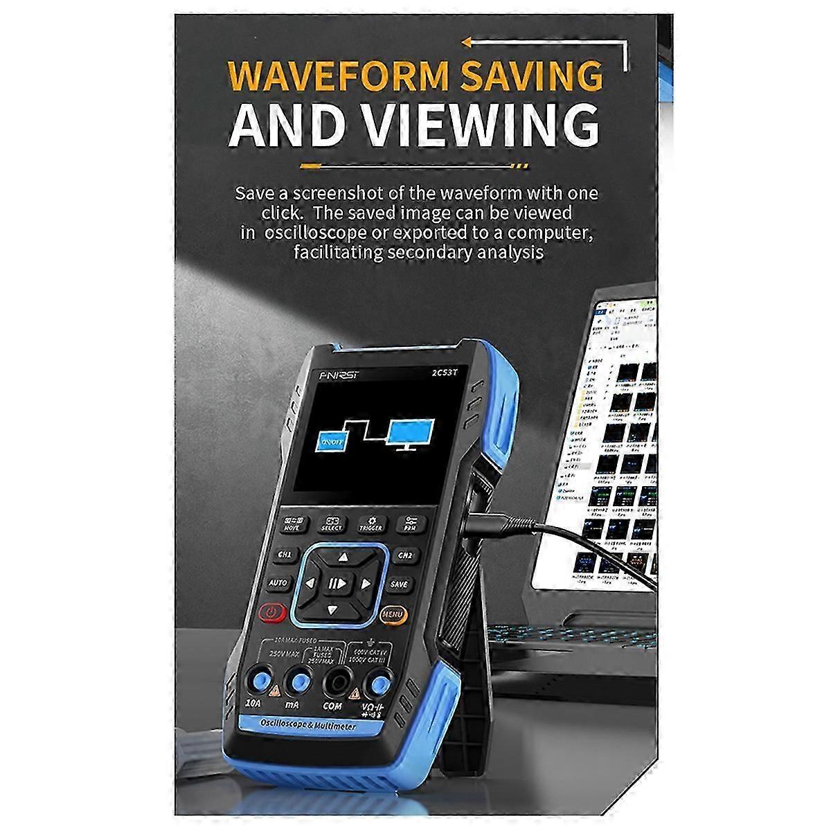 FNIRSI 2C53T Upgrade 3in1 Oscilloscope Multimeter Signal Generator 50MHz Bandwidth 250MS Rate Dual C