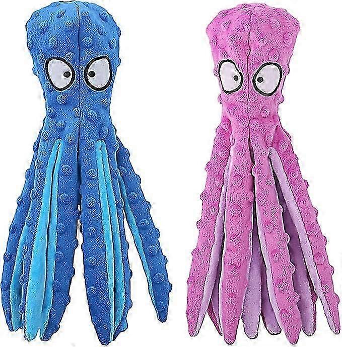 Squeaky Dog Toys, Octopus No Stuffing Crinkle Plush Dog Toys to Keep Them Busy, Interactive Dog Chew Toys for Puppy Teething, Large Dog Toys for Large