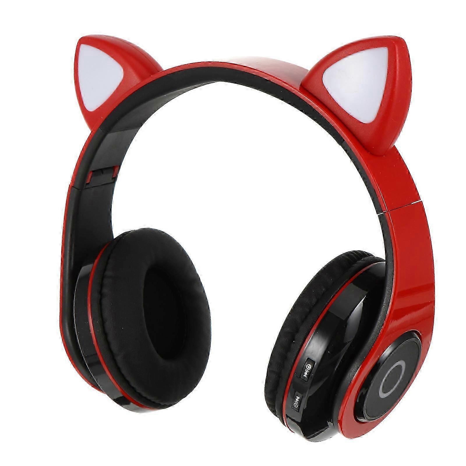 Wireless Headset AUX IN Foldable Lighting Over Ear Headphone For PC Laptop