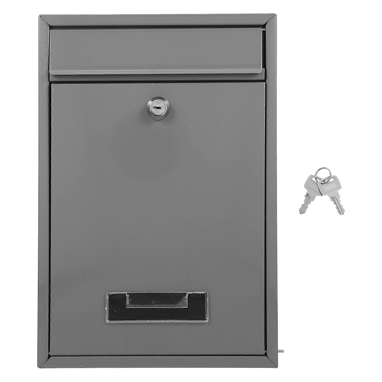 Large Wall Mount Mailbox Locking Mechanism for Homeowners Grey 32.00X21.70X8.40CM 1Pcs