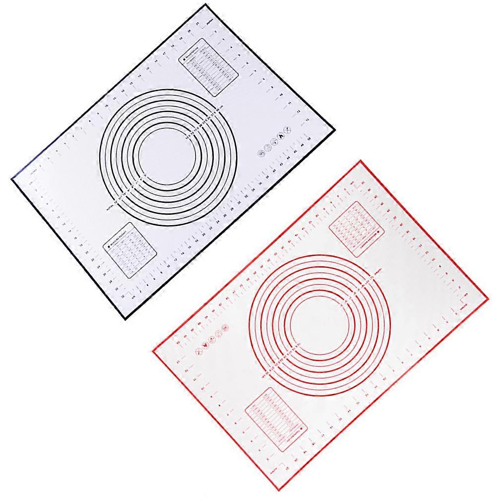 Non Slip Silicone Dough Mat with Measurements Heat Resistant Baking Tool for Kneading, Rolling, and Shaping 2PCS Kitchen Gadget for Home and