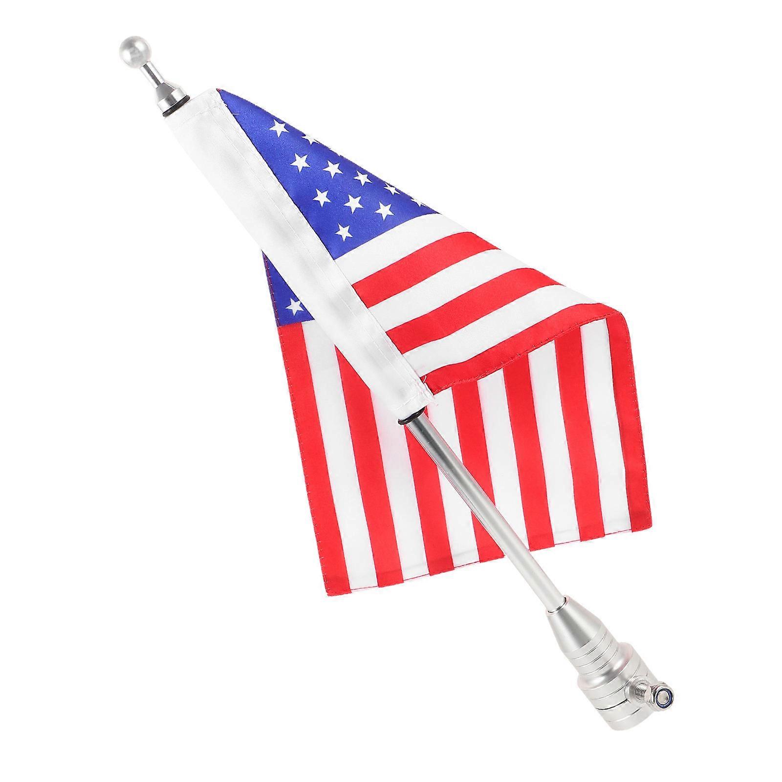 Cycling Handlebar Flagpole Motorcycle Flagpole Heavy Duty Flag Holders Silver 40.00X7.00X3.00CM 1Pack