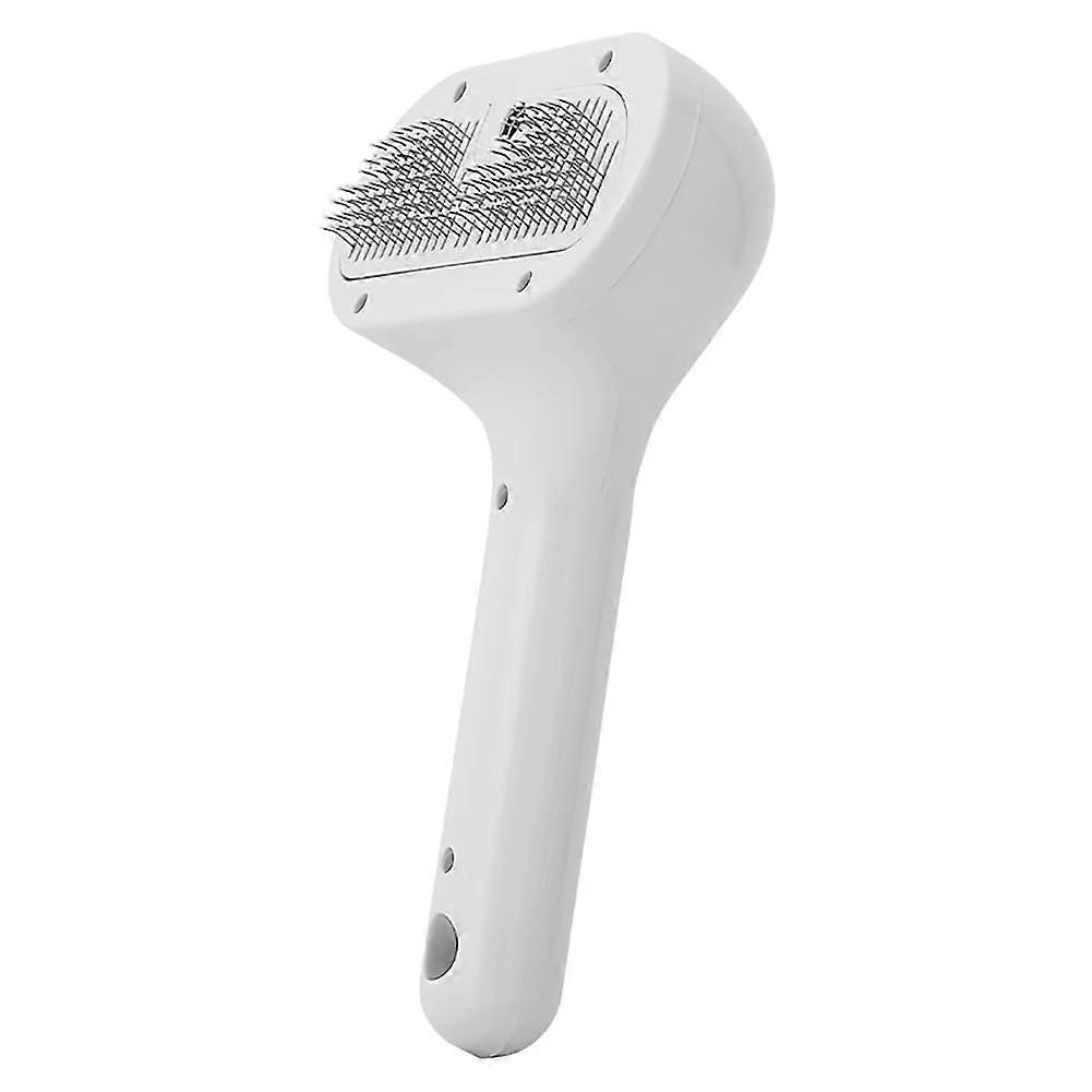 Rechargeable Cat Hair Comb Pet Grooming Device with One-Button Fur Removal Function for Easy Pet Care