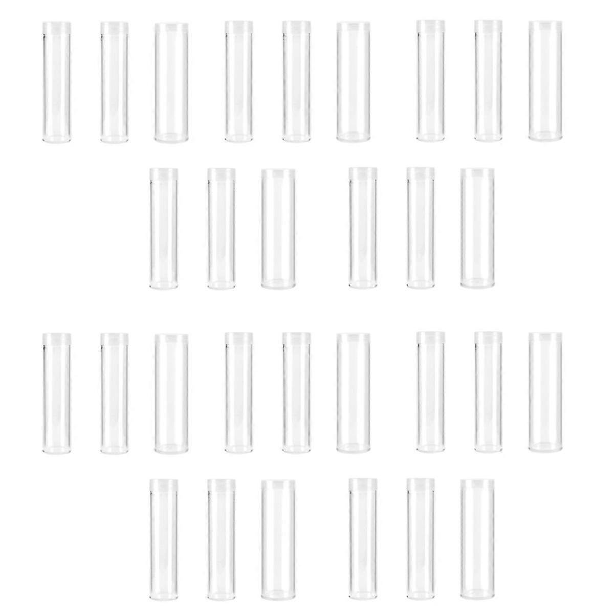 30 Pieces Coin Storage Tubes in Various Sizes - Clear Plastic Coin Holders for Nickels