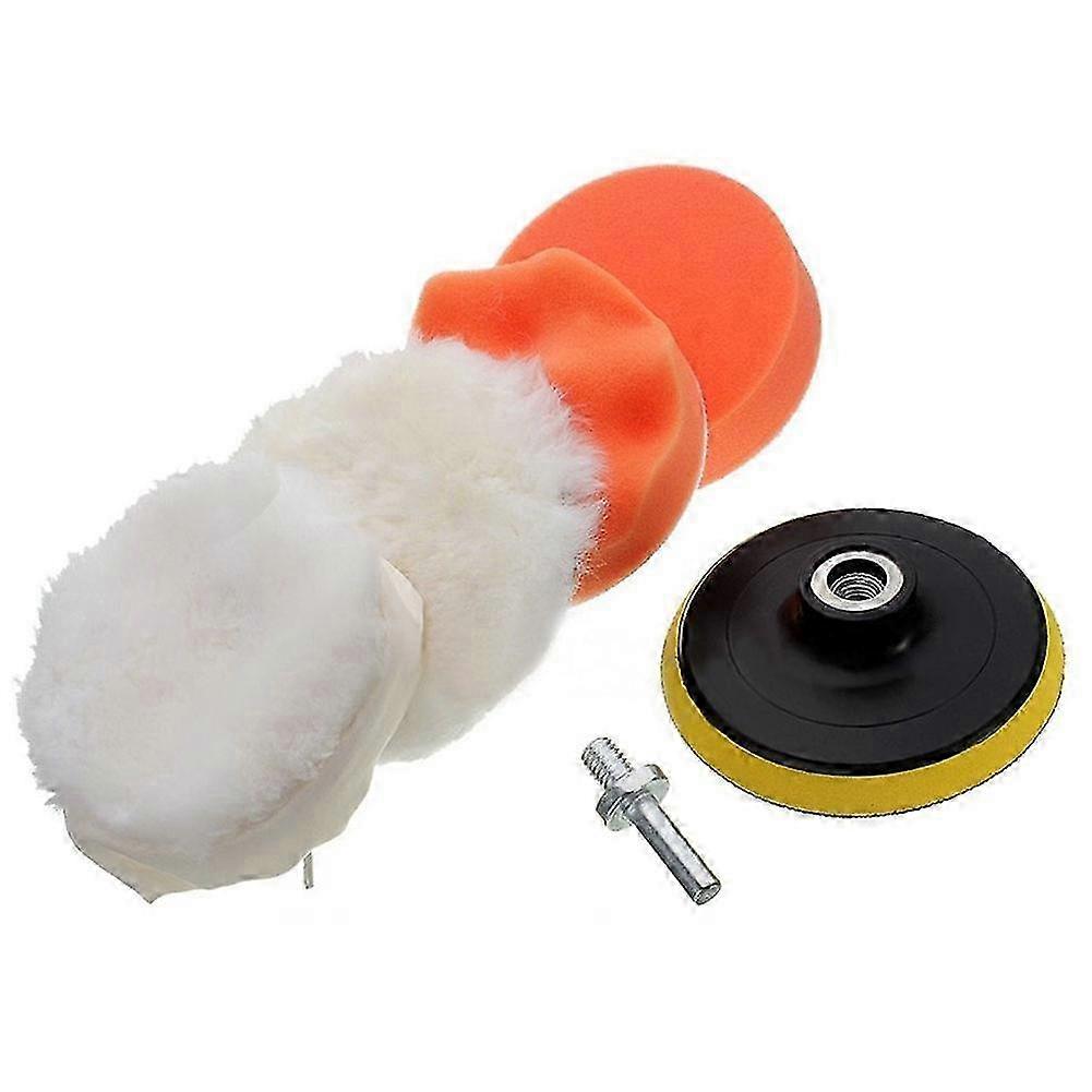 6Pcs 4 High Gloss Polisher Buffer Pad Set with M10 Drill Adapter for Car Waxing