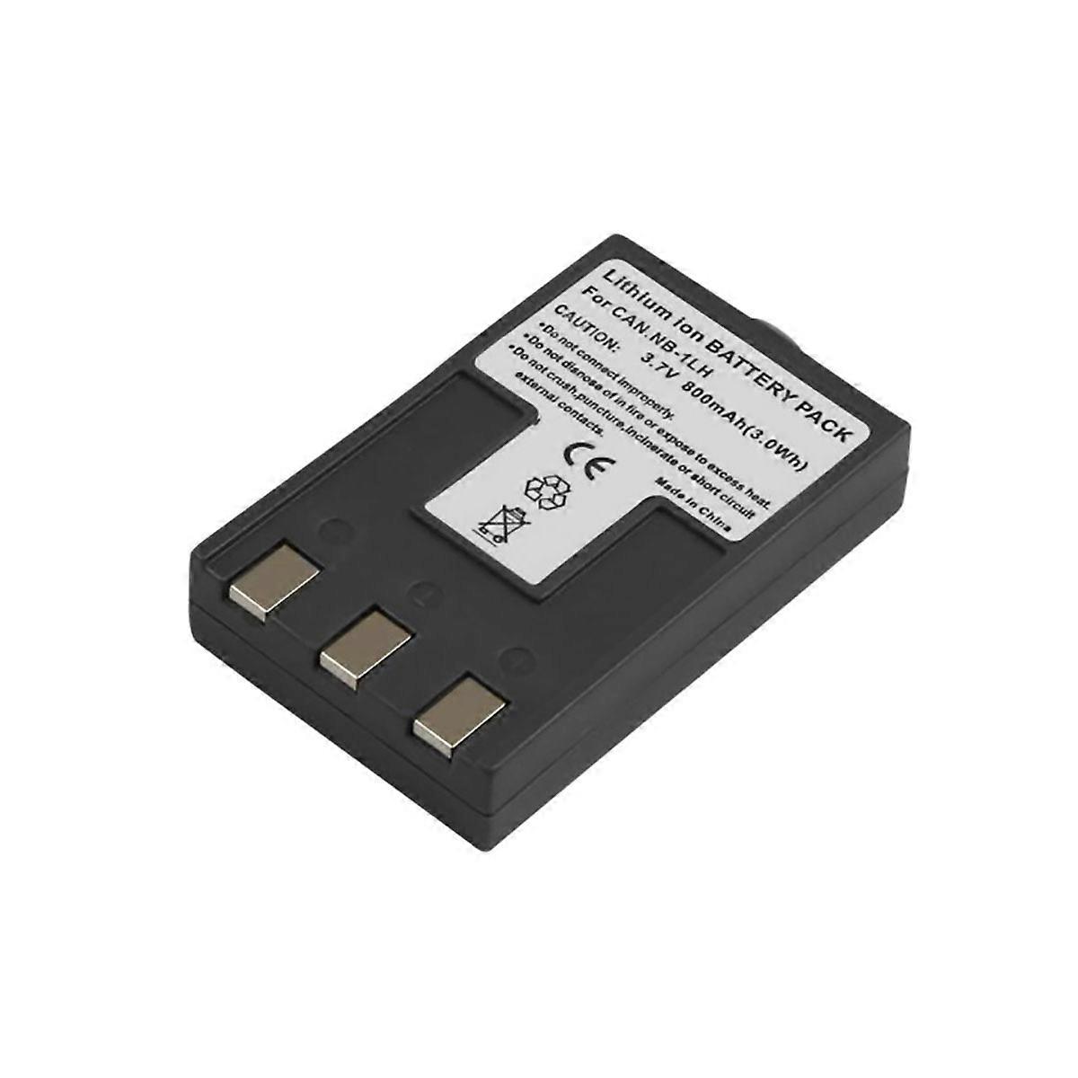 Batterie Li-ion 800mAh pour appareil photo numérique Canon 3.7V compatible NB-1LH, noir