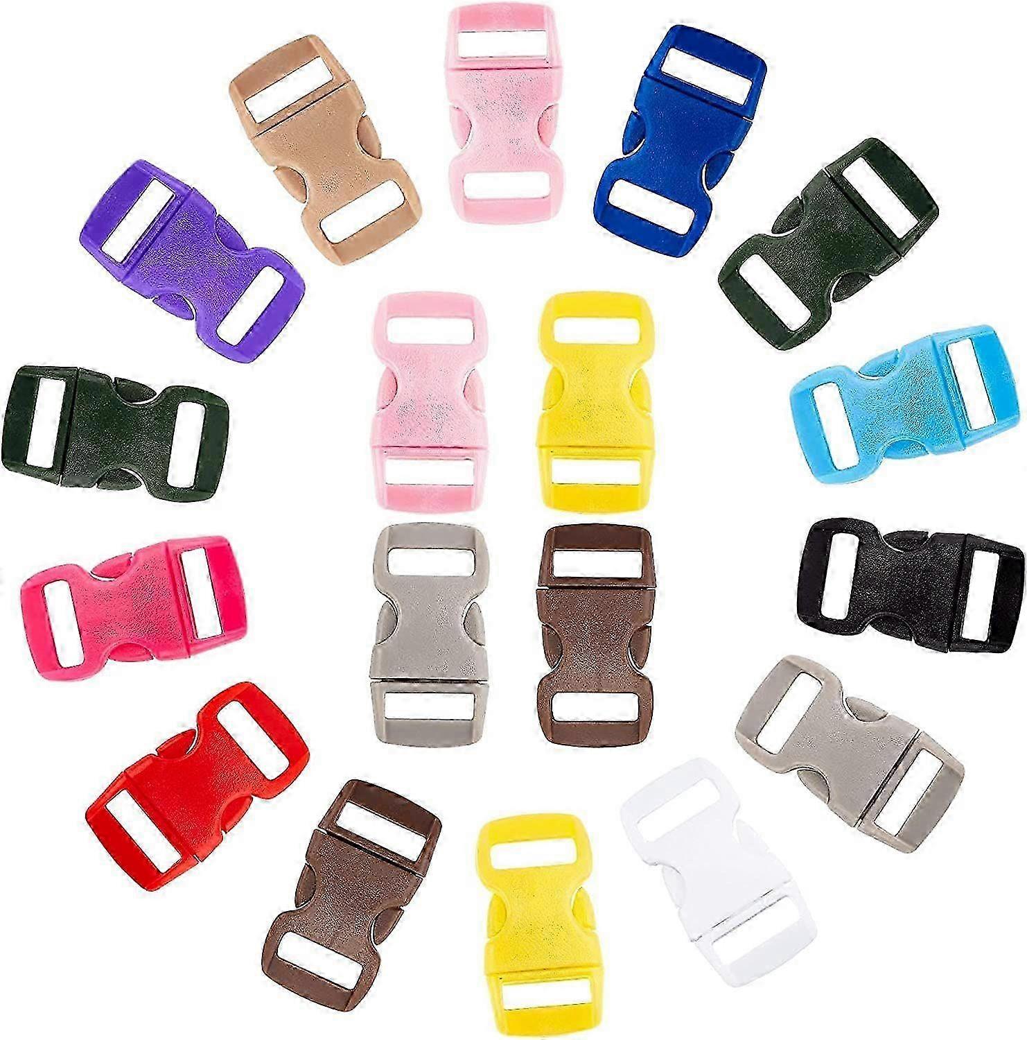 130pcs 13 Colors Release Buckles, 1/2 Inch Plastic Buckle Replacement Quick Release Double Adjustabl