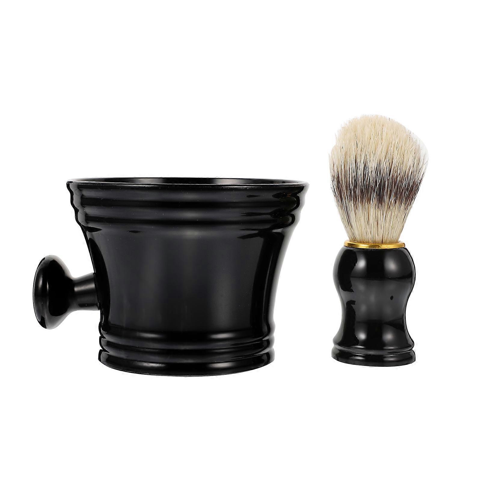 Men's 2 Piece Shaving Kit with Brush and Soap Bowl – Durable, Travel Friendly Grooming Set for Home or On the Go Use