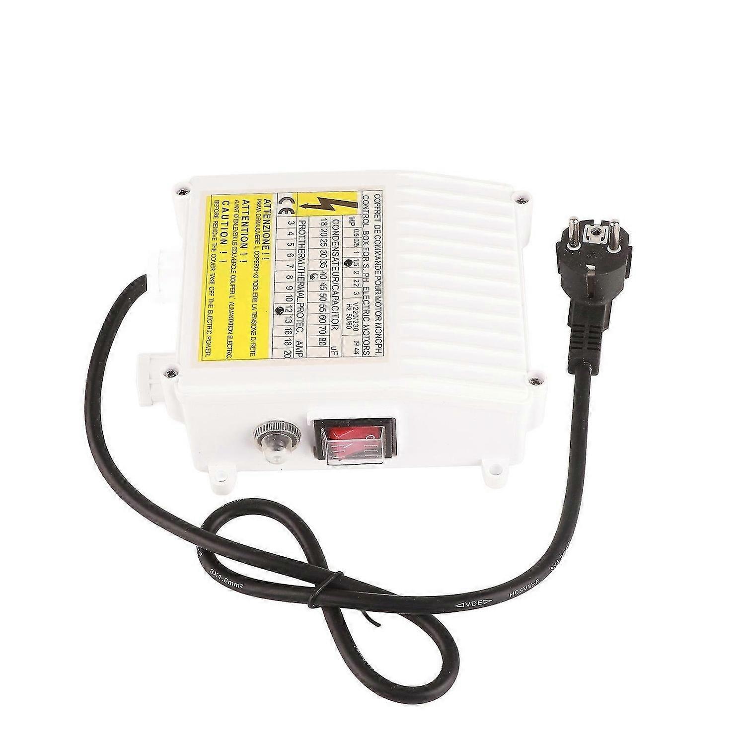 Pump Control Box Bulit in Thermal Protection Circuit Breaker Controller for Deep Well Submersible Household Suction Pumps 1.1KW 1.5HP 60uf 25A EU Plug