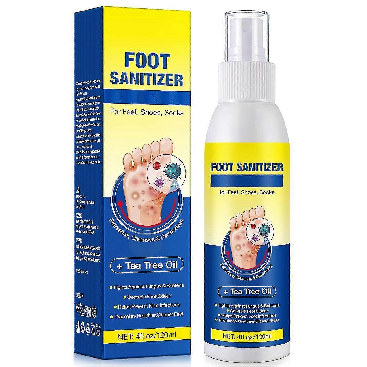 Tea Tree Oil Foot Spray 120ml Foot Sanitizer Keeps Feet Fresh and Shoes Odor Free Clear Foot Spray