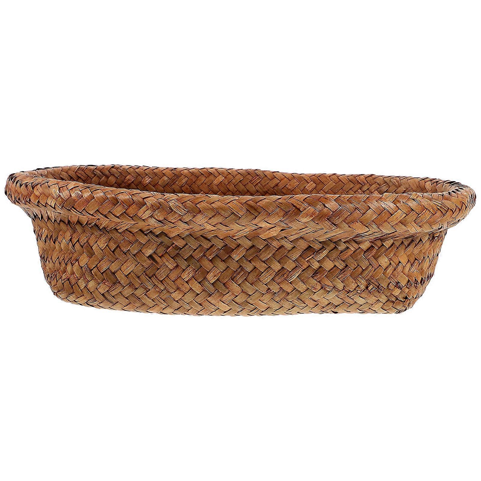 Large Woven Basket Storage Bin Straw Material Organizing Container For Living Room .00X27.00X9.50CM 1Set