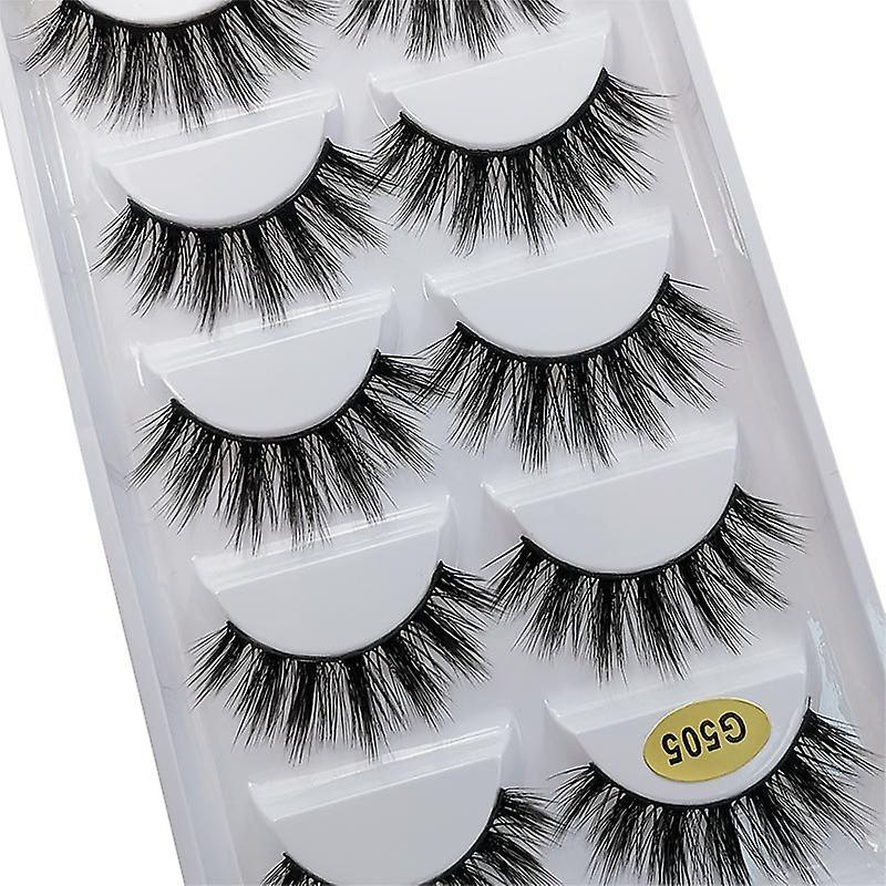 5-pair false eyelashes - 3D faux mink - G505