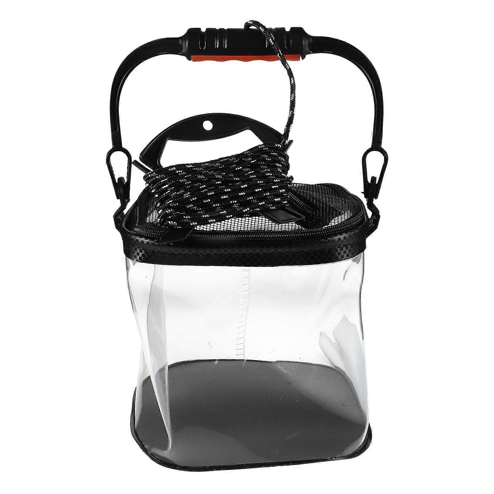 Water Containers Foldable Fishing Bucket Round Shape EVA Material For Beach Lake Fishing Companion 1Pack