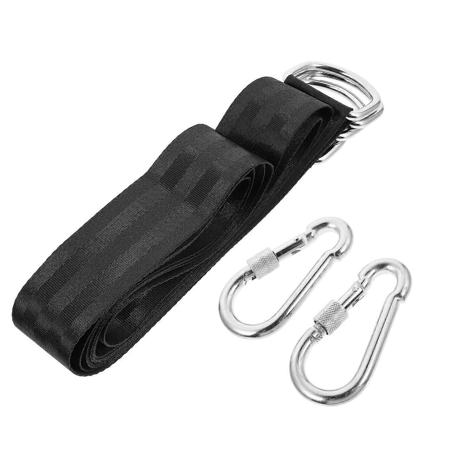 Outdoor Swing Hammock Strap Set For Parent-Child Interaction Safe And Healthy Use Black 150x2.5x0.5cm Fine Craftsmanship 1Set