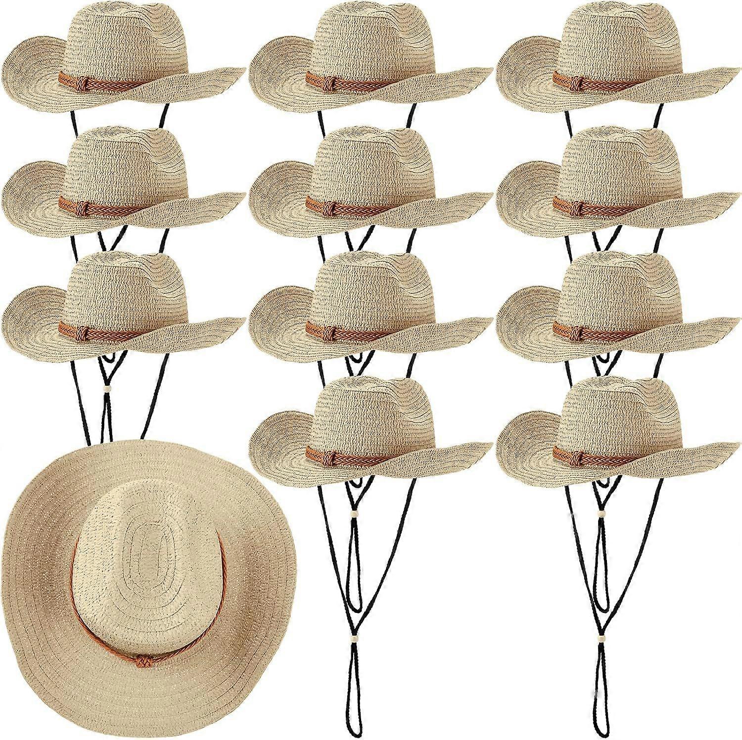 2025年最新モデル12個ストローカウボーイハット男性女性西部パーティー太陽