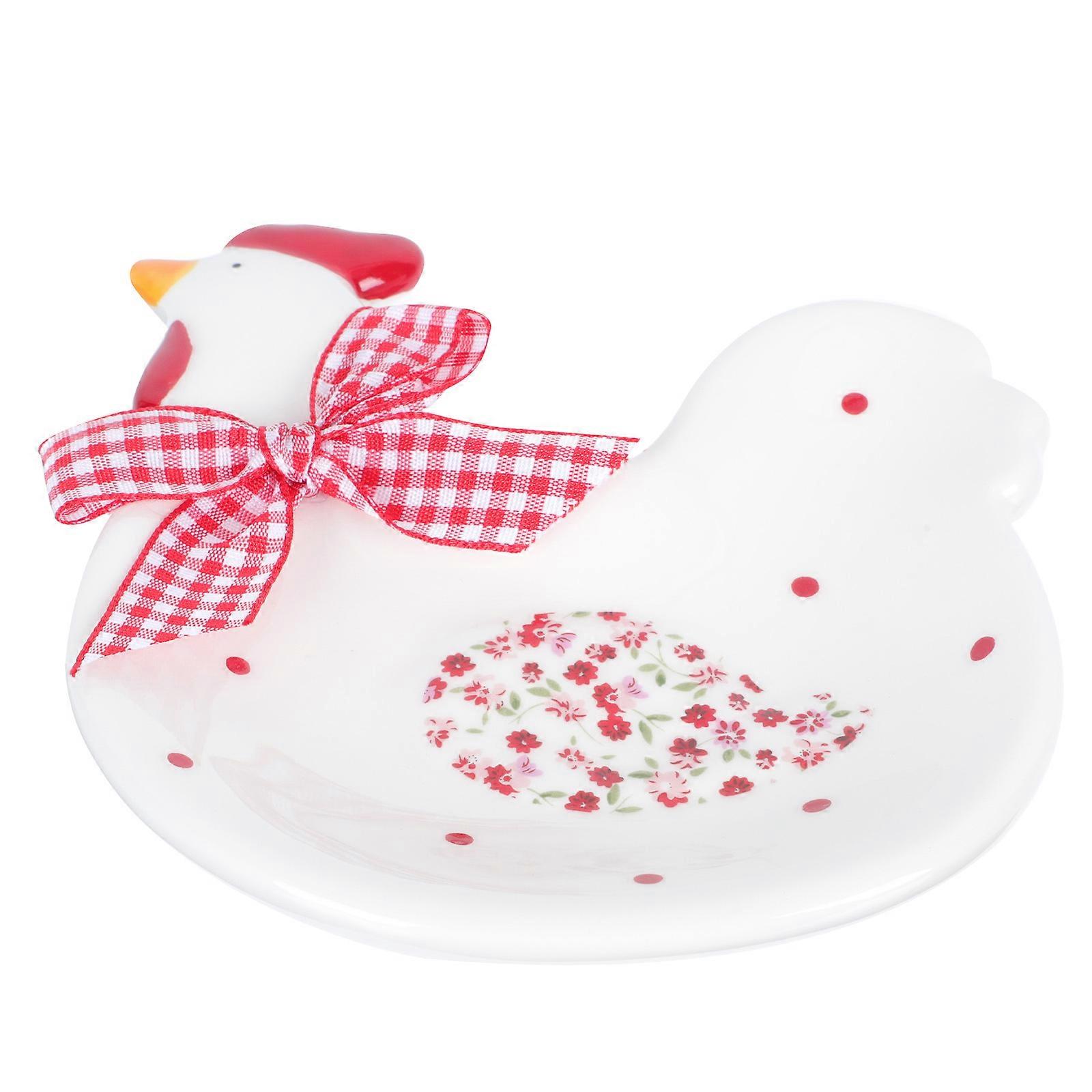 Creative Dessert Plate Three-Dimensional Embossed Ceramic Salad Plate Kitchenware Modern Design Red 12.70X11.50X2.40CM 1Pack