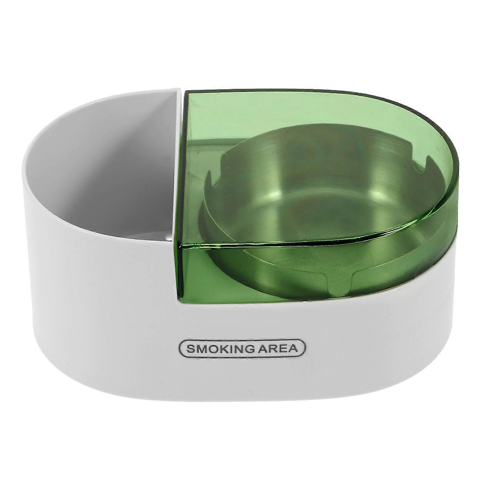 Wall Ashtray Home Ashtray with Lid for Cigarettes Transparent Green Color ABS Material Easy to Clean 1Set