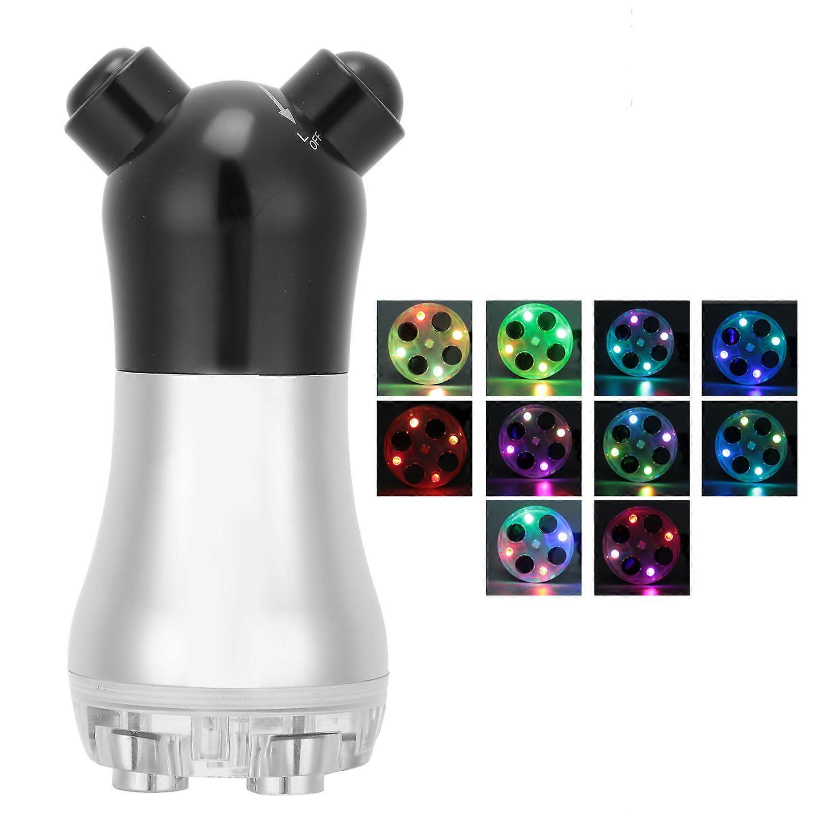 Photon Light Therapy EMS Machine Household Wrinkle Removal Lifting Tightening RF Machine (Black)100‑240V EU Plug