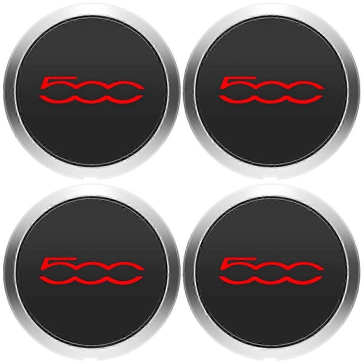 4Pcs 133mm Hubcap for 500 Wheels Centre Hub Caps Set Red