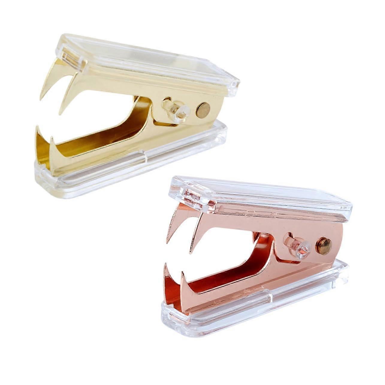 Transparent Staplers Set of 2 - Durable Portable Stapling Tools in Random Colors for Office and School Paper Binding