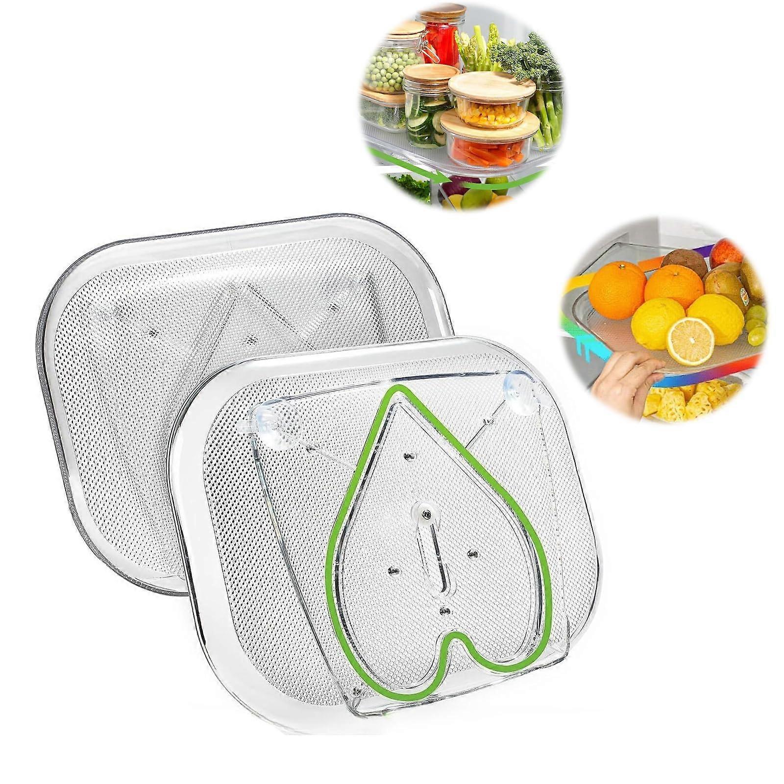 Fridge Turntable Organizer, NonSlip, Rectangular, Transparent for Kitchen