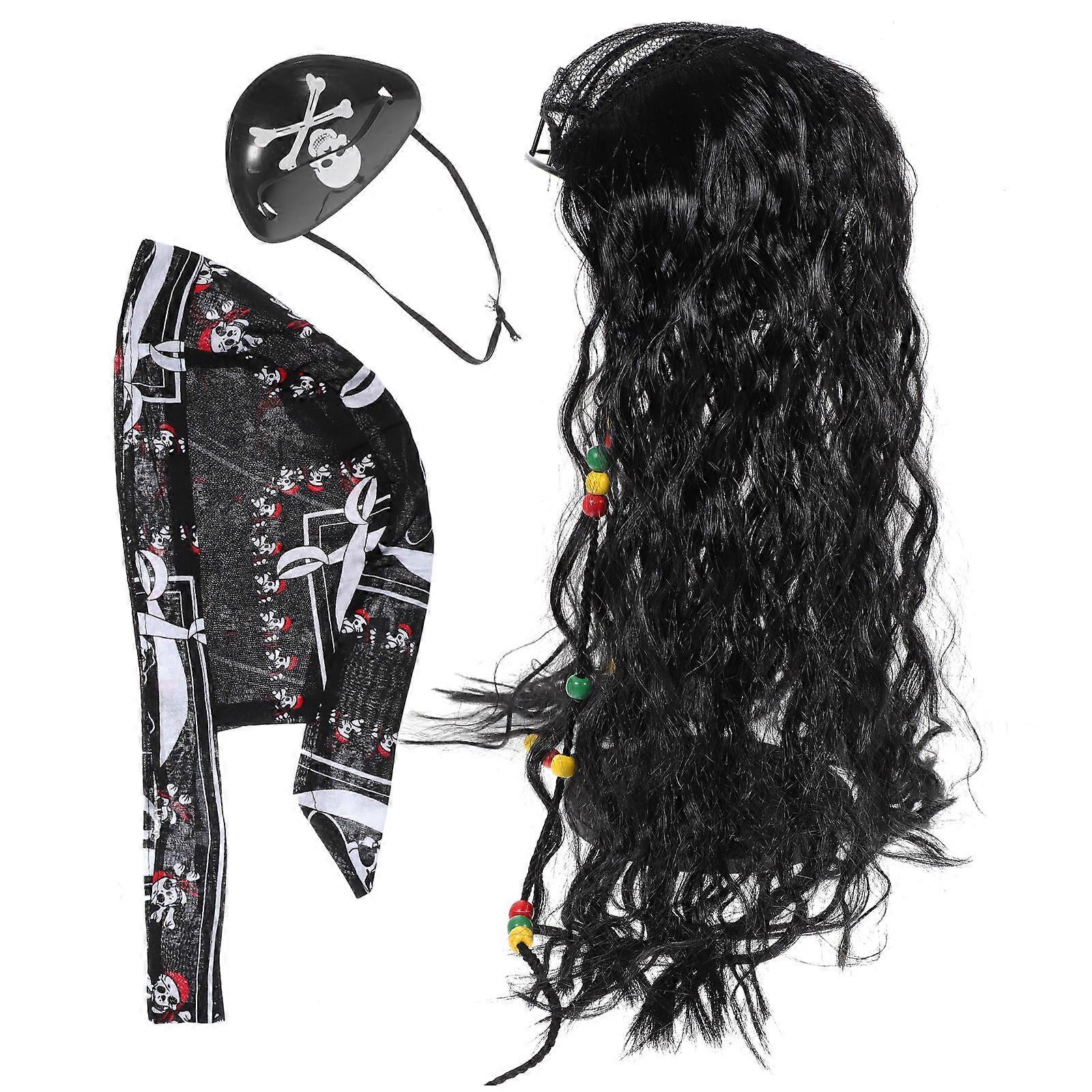 Role Playing Cosplay Wigs Pirate Costume Sets Red Color M Size High Temperature Wire Halloween Prop Masquerade Performance 1Set