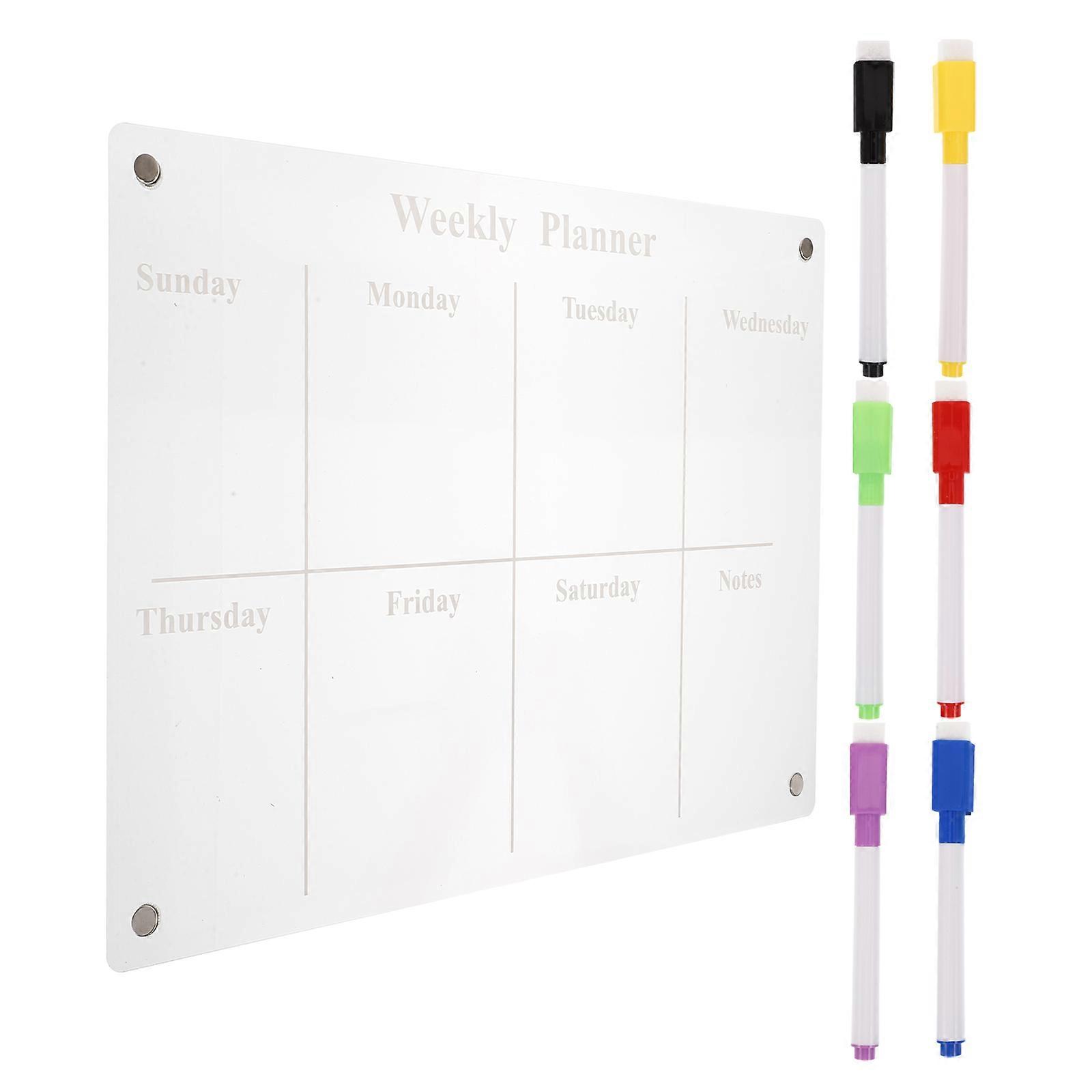 Magnetic Dry Erase Board Kitchen Use Family Users Rectangular Professional Design Scheduling Reminder Sharing 7Pcs