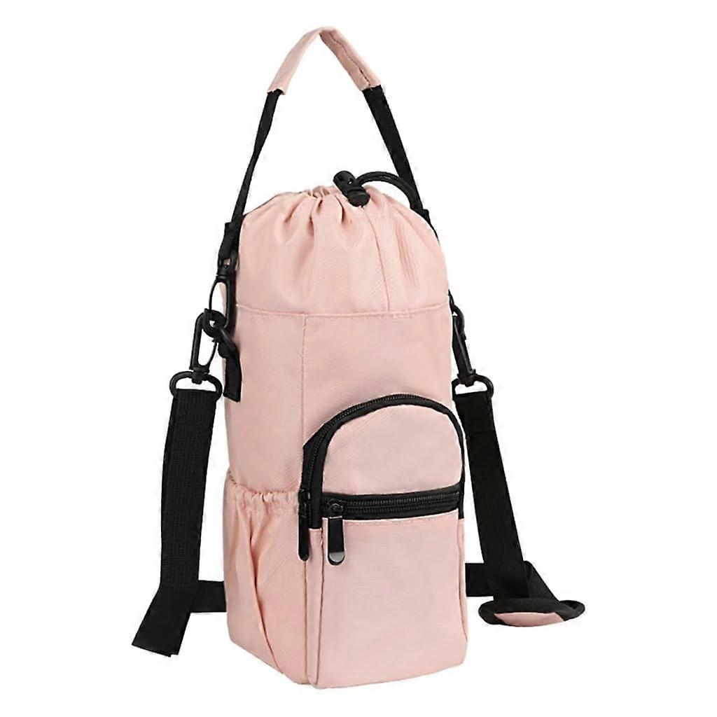 Insulated Water Bottle Holder Shoulder Bag with Adjustable Drawstring