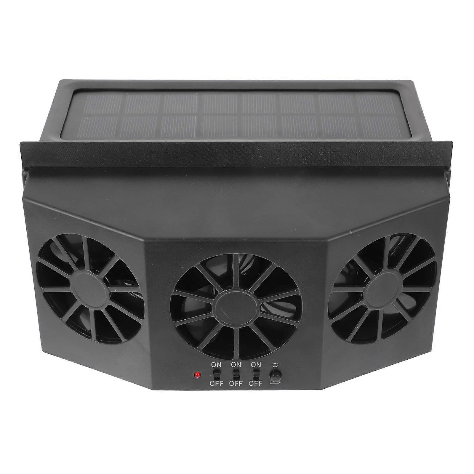 Car Exhaust Fan Solar Powered Cooler for Car Use with 3 Outlets