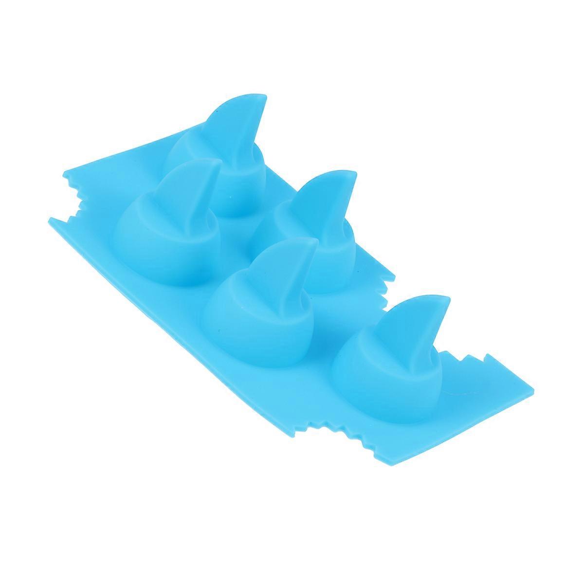 fin Ice Cube Tray Silicone DIY Kitchen Accessories Home Use Blue 1Pcs