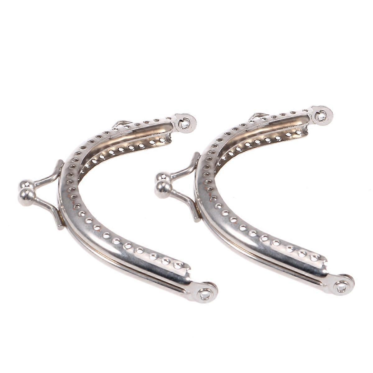 5 Pcs Metal Frame Purse Clips for Bag Making DIY Craft (Silver)