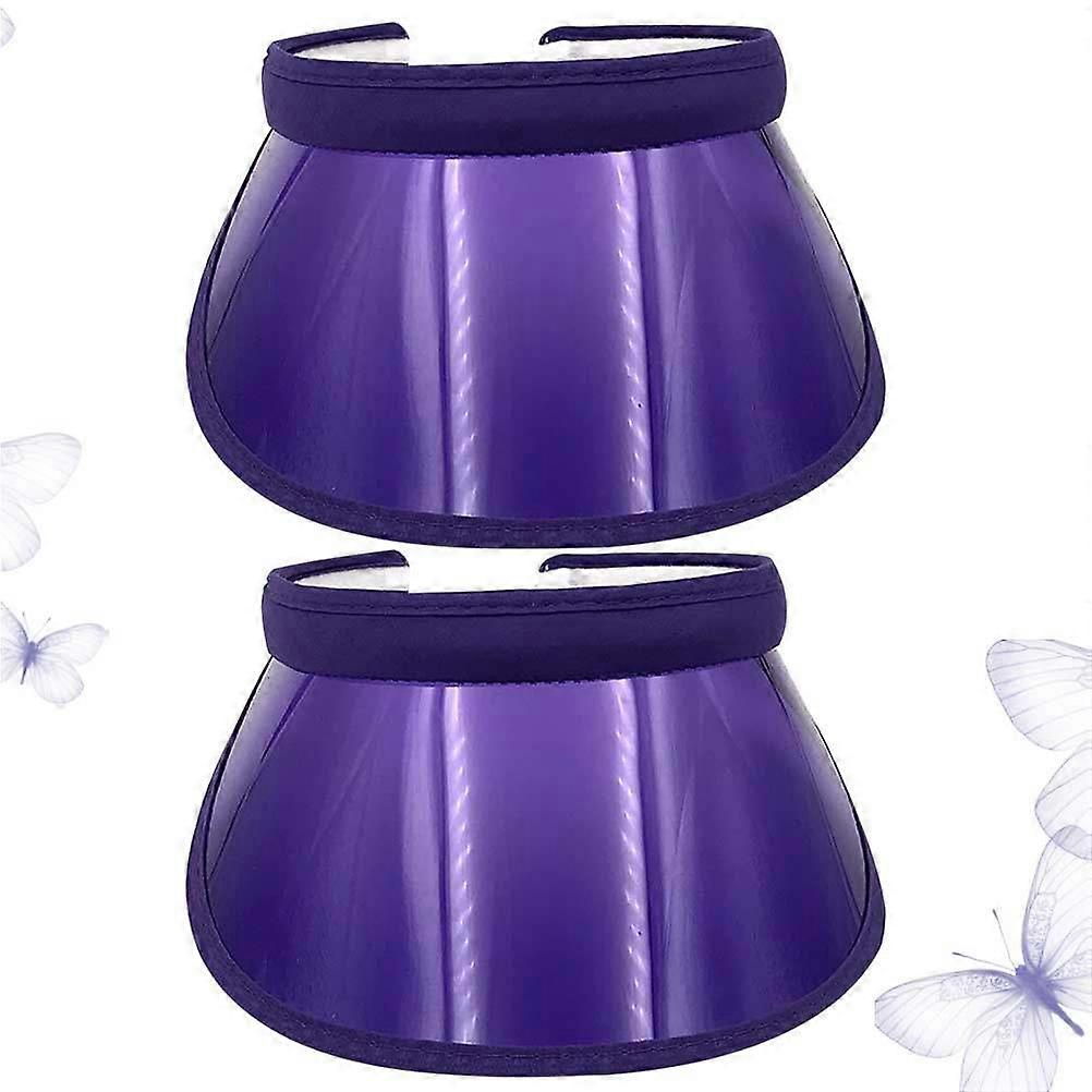 Purple Adjustable Summer Sun Block Hat for Outdoor Use Made of Durable Plastic Fits Any Outfit Size 2Pcs