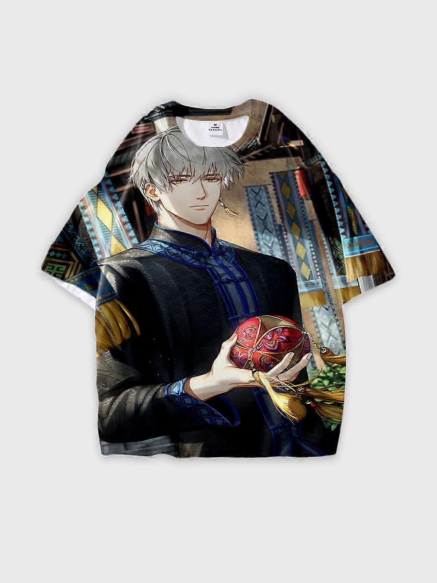 T-shirt round neck Role Pattern loose short sleeve B666