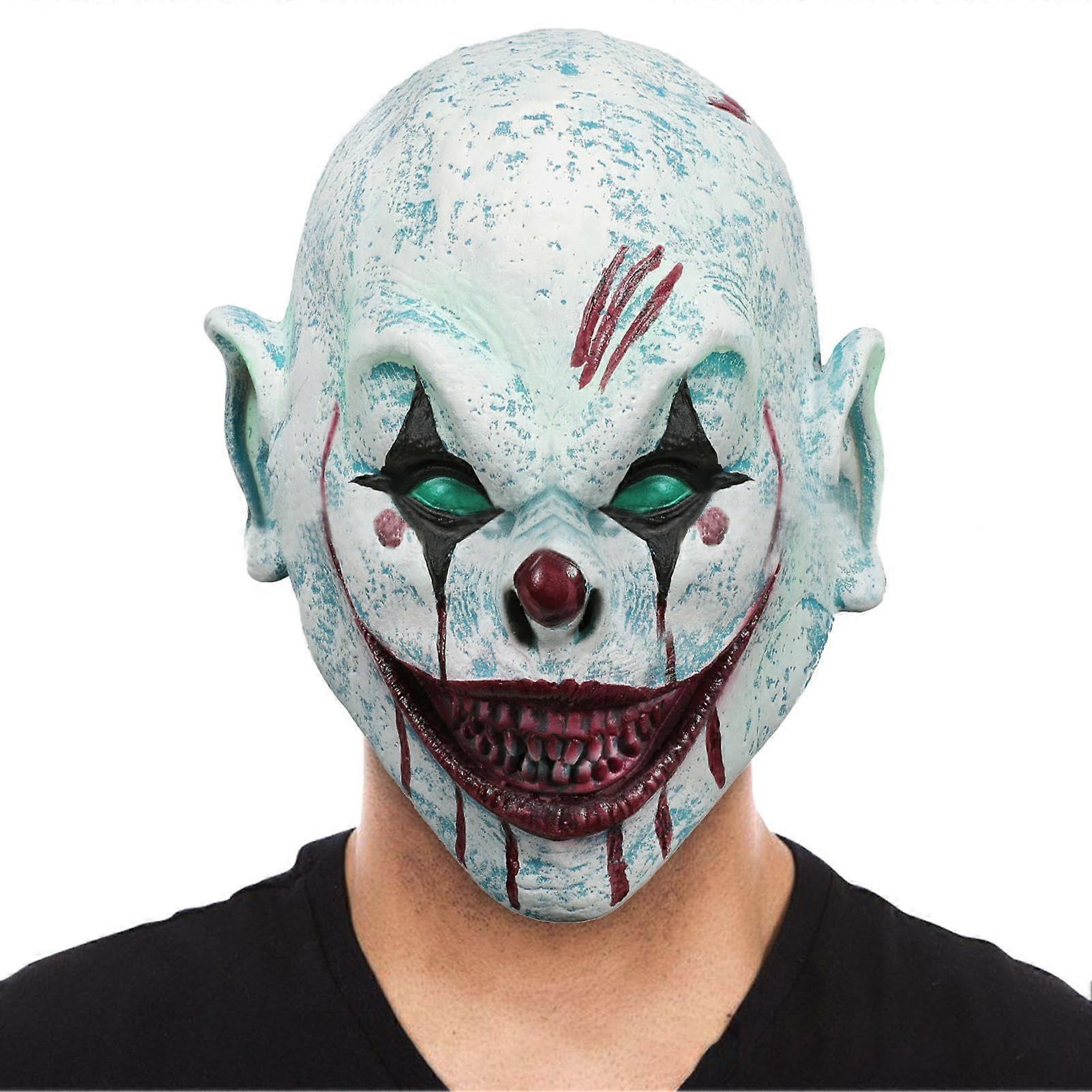 Scary Clown Mask One Size Full Face Clown Mask For Halloween Cosplay Costume