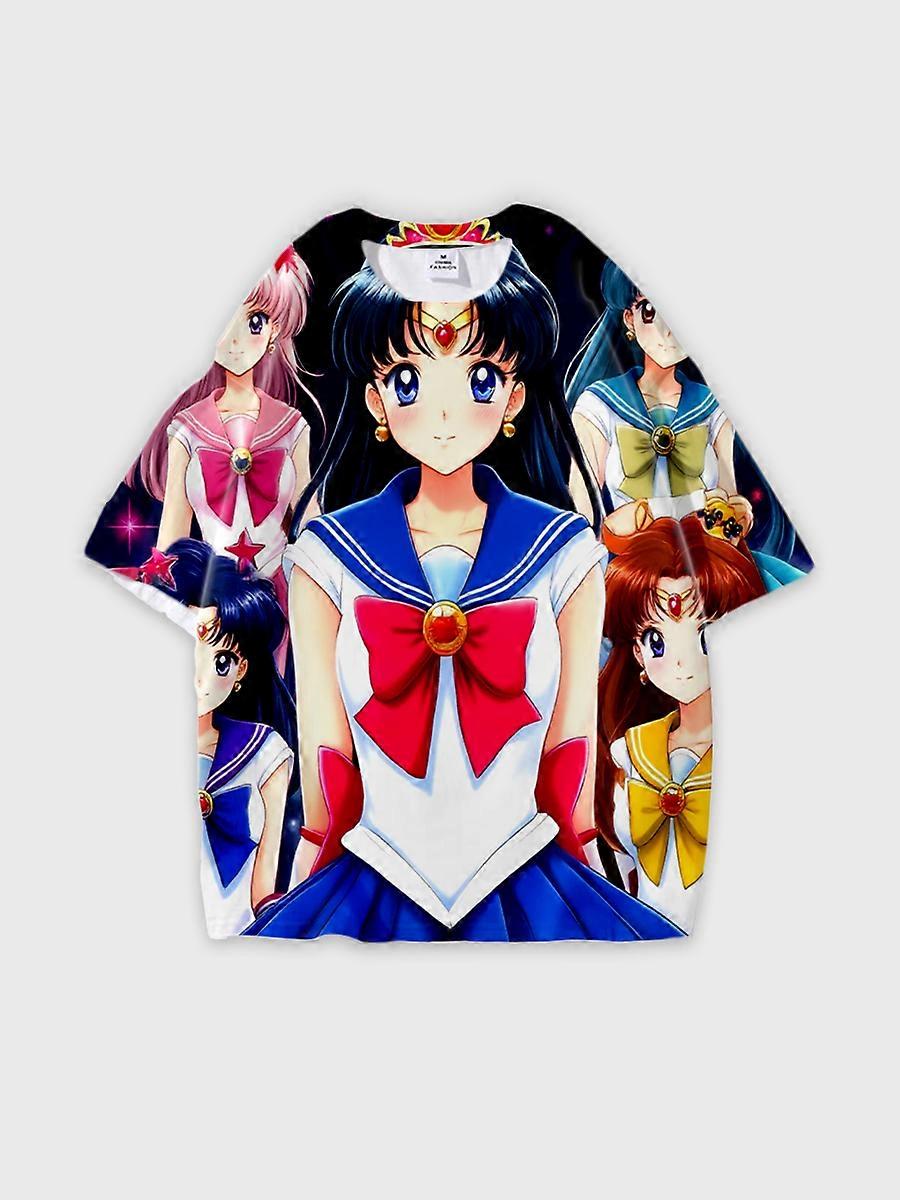 T-shirt round neck Role Pattern loose short sleeve P860