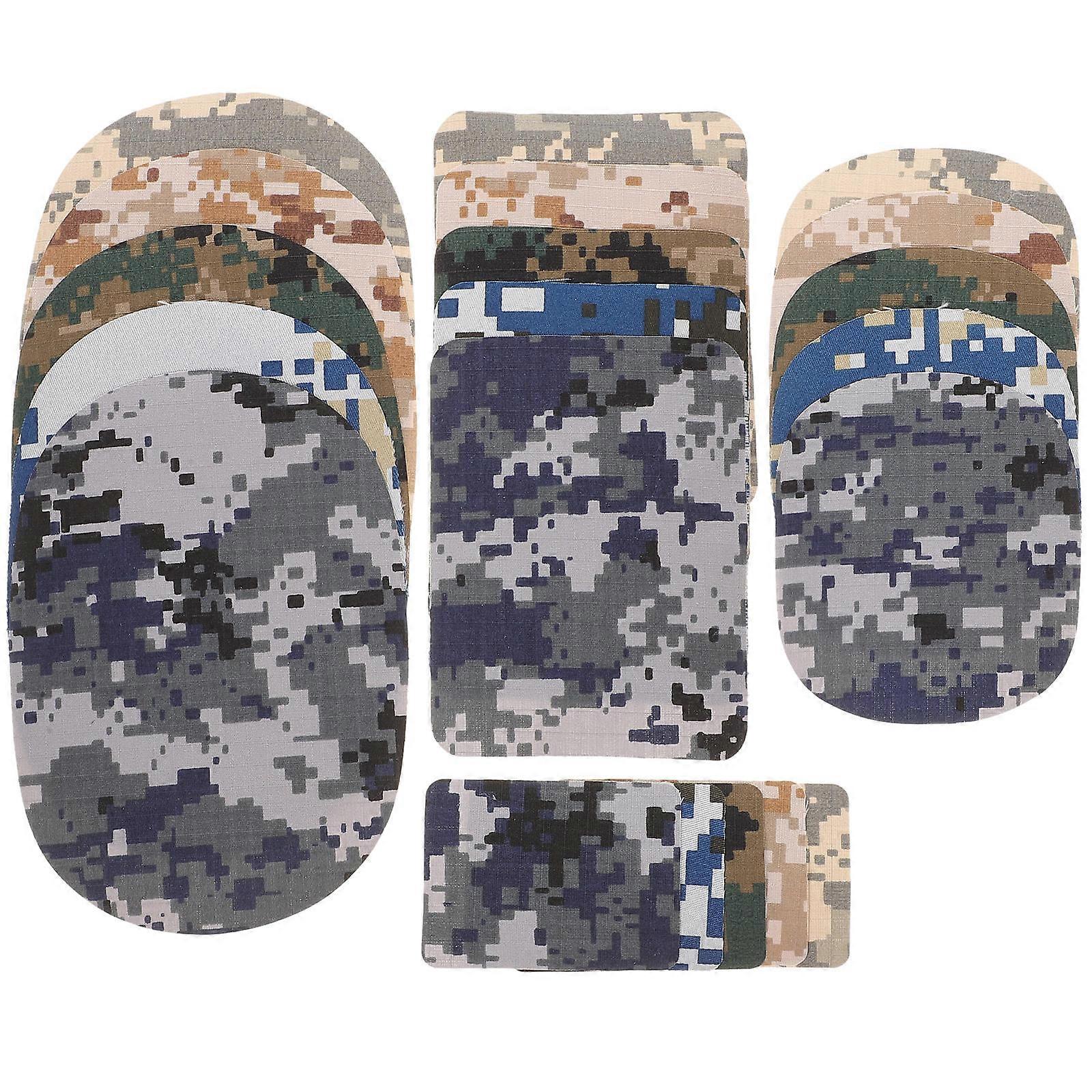 Camouflage Iron On Patches for Decor Polyester Material 20Pcs Variety Pack Small Size