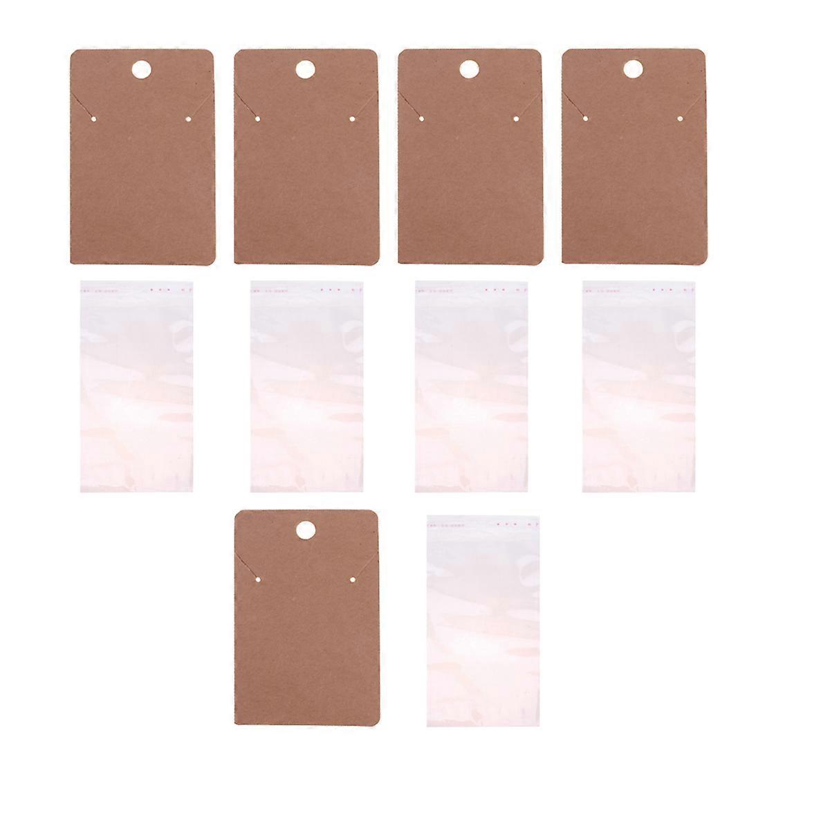 Kraft Paper Earring Cards for Display with Precut Hole and OPP Bags 100 Sets Assorted Color