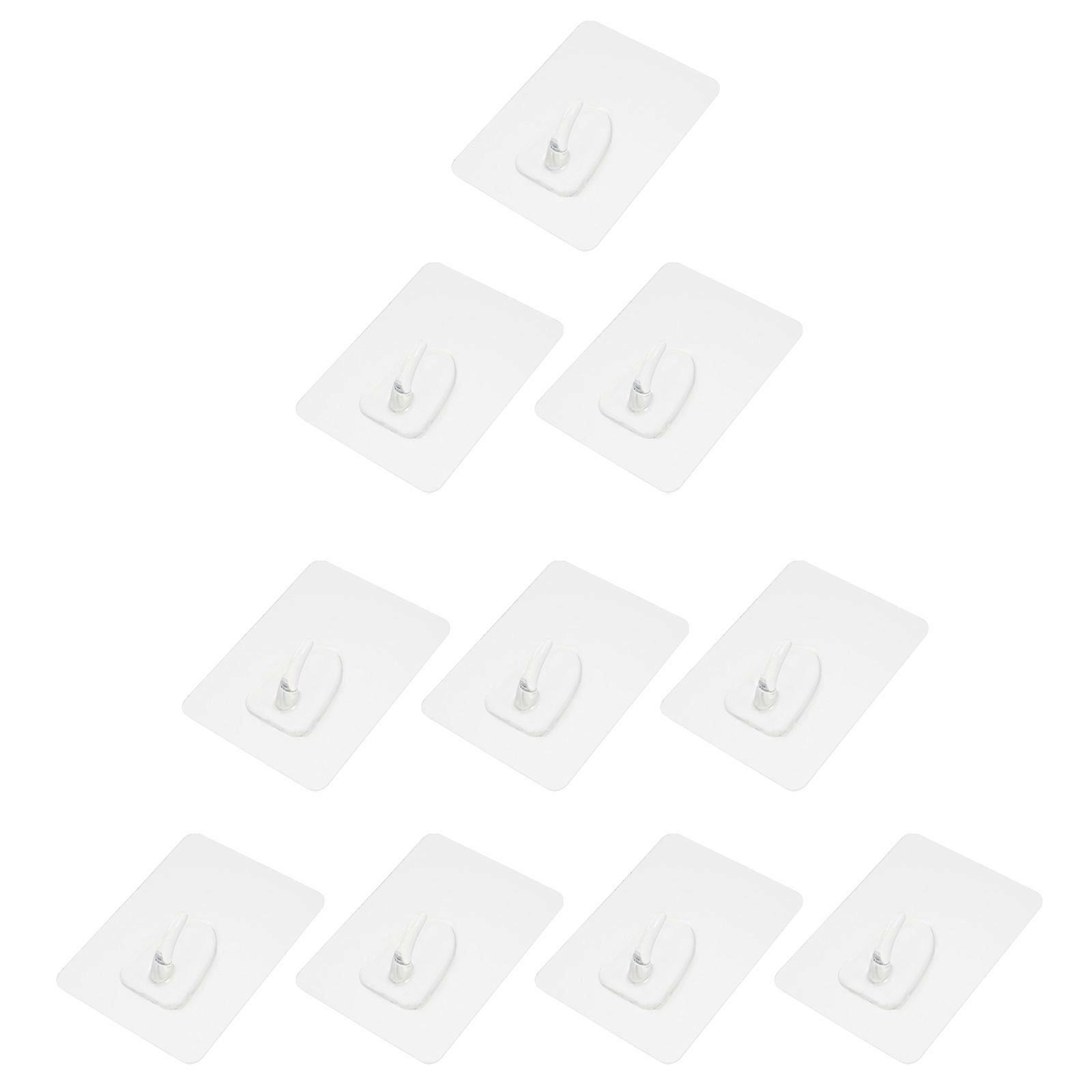 Adhesive Hooks 10Pcs Transparent PET Hooks Suitable For Home And Office Ideal For Hanging Small Items And Keeping Tidy