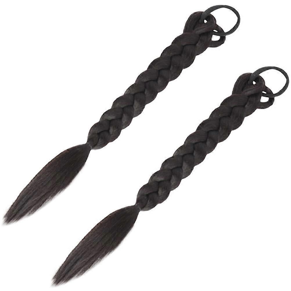 Wrap Around Ponytail Extension High Temperature Fibers For Travel 23.6×3.1×0.4in 2Set