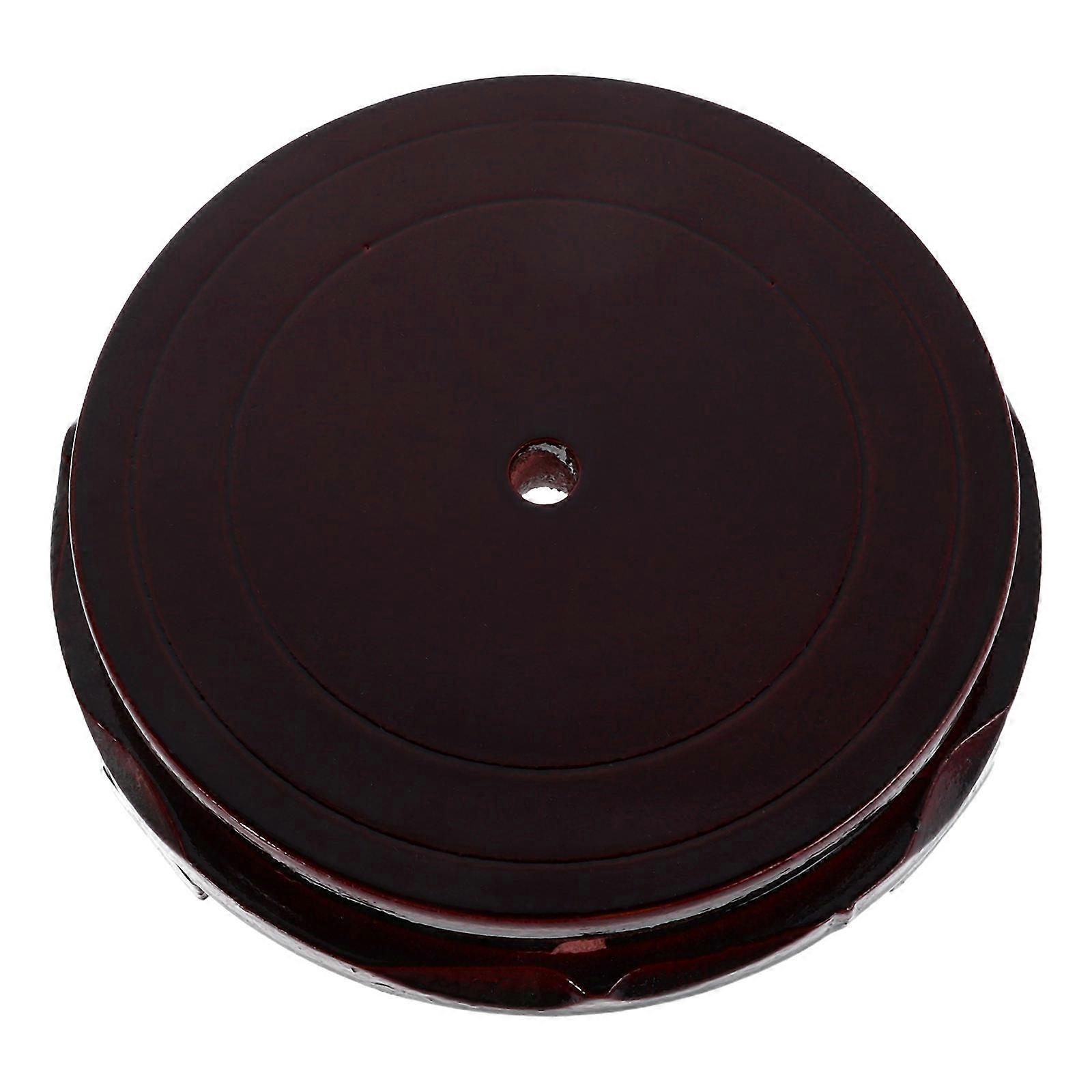 Wooden Craft Display Pedestal for Decor Handcrafted Solid Wood Stand with Natural Aesthetic Dark .5 Inches Diameter