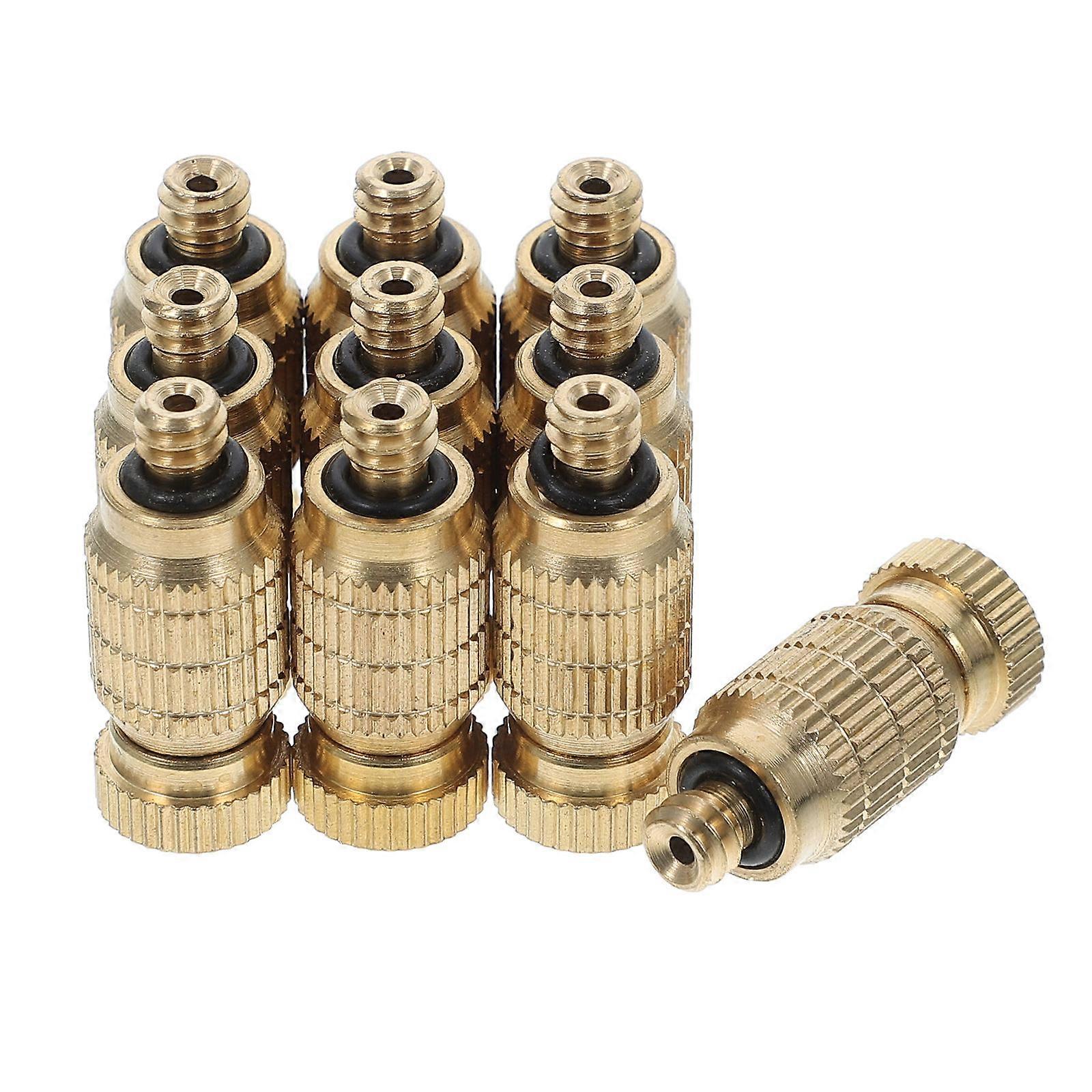 10pcs Brass Misting Nozzle High Pressure Anti drip Fogging Spray Head for Greenhouse Garden Outdoor Misting System