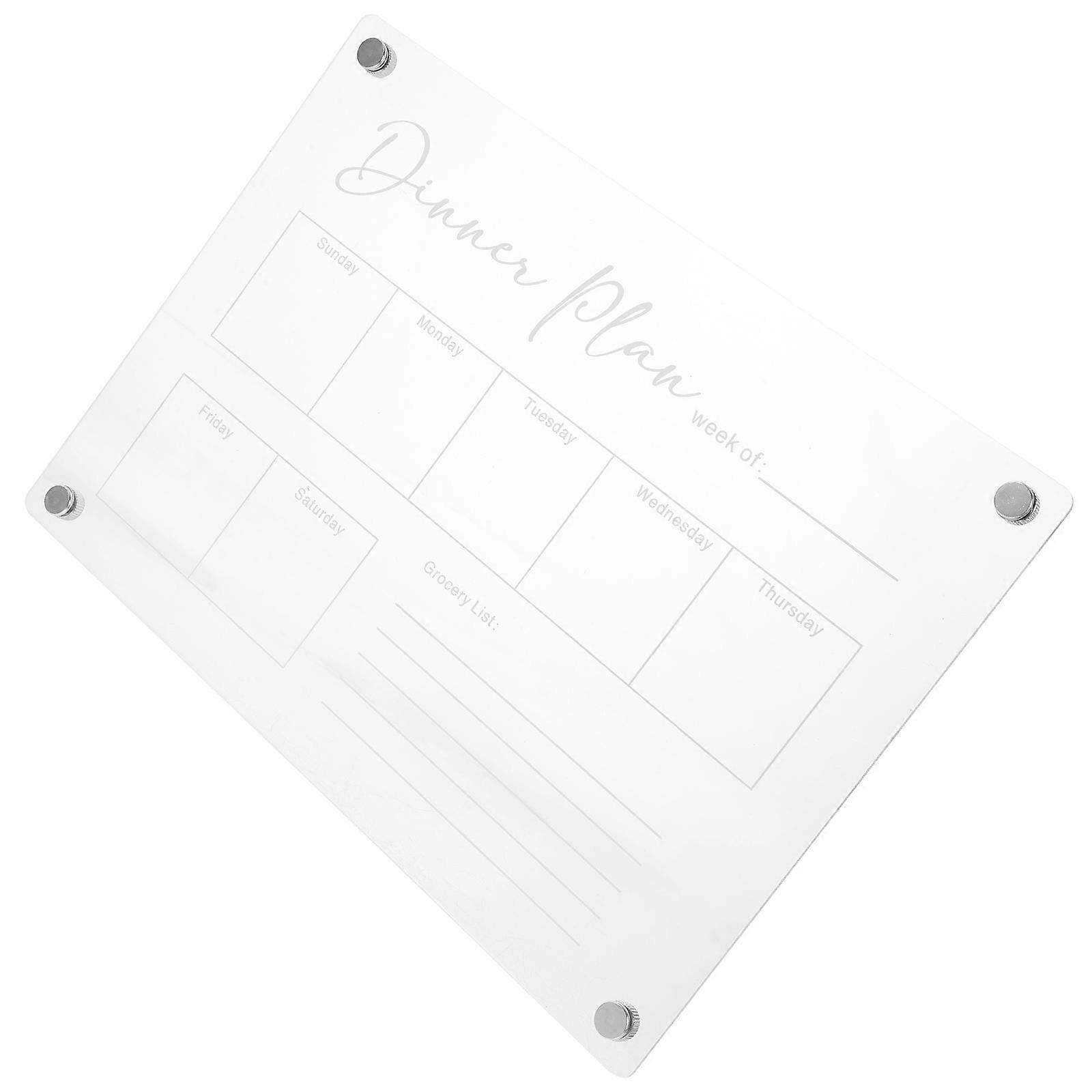 Magnetic Acrylic Dry Erase Board for Daily Use White Color Fits Kitchens and Offices 7.5 x 11 inches