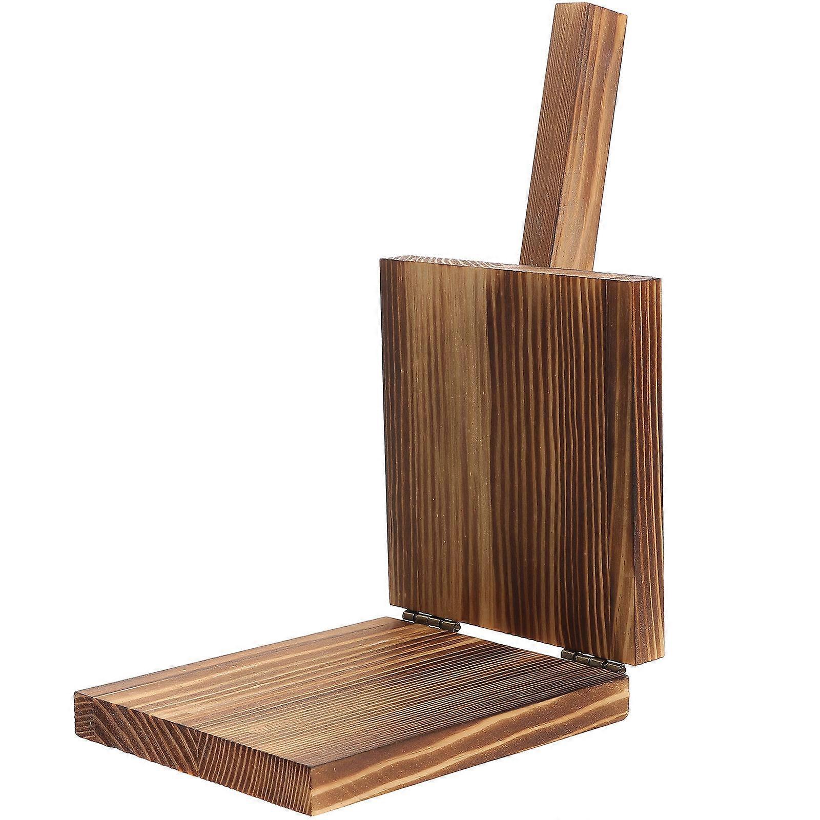 Khaki Wooden Dumpling Skin Presser Tool for Practical Use in Making Perfect Wrappers Efficiently 4.7 Inches