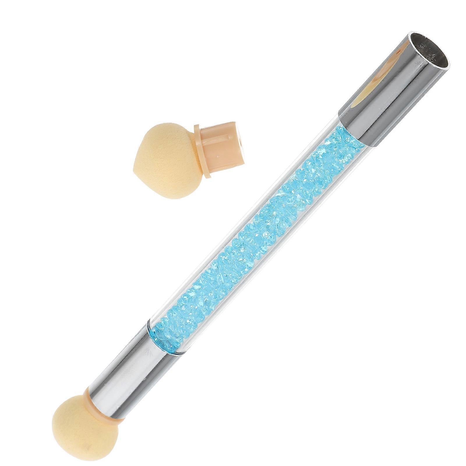 Blue Acrylic Nail Art Pen for DIY with Doubleended Sponge Brush Lightweight Comfortable to Hold 0.5mm Tip