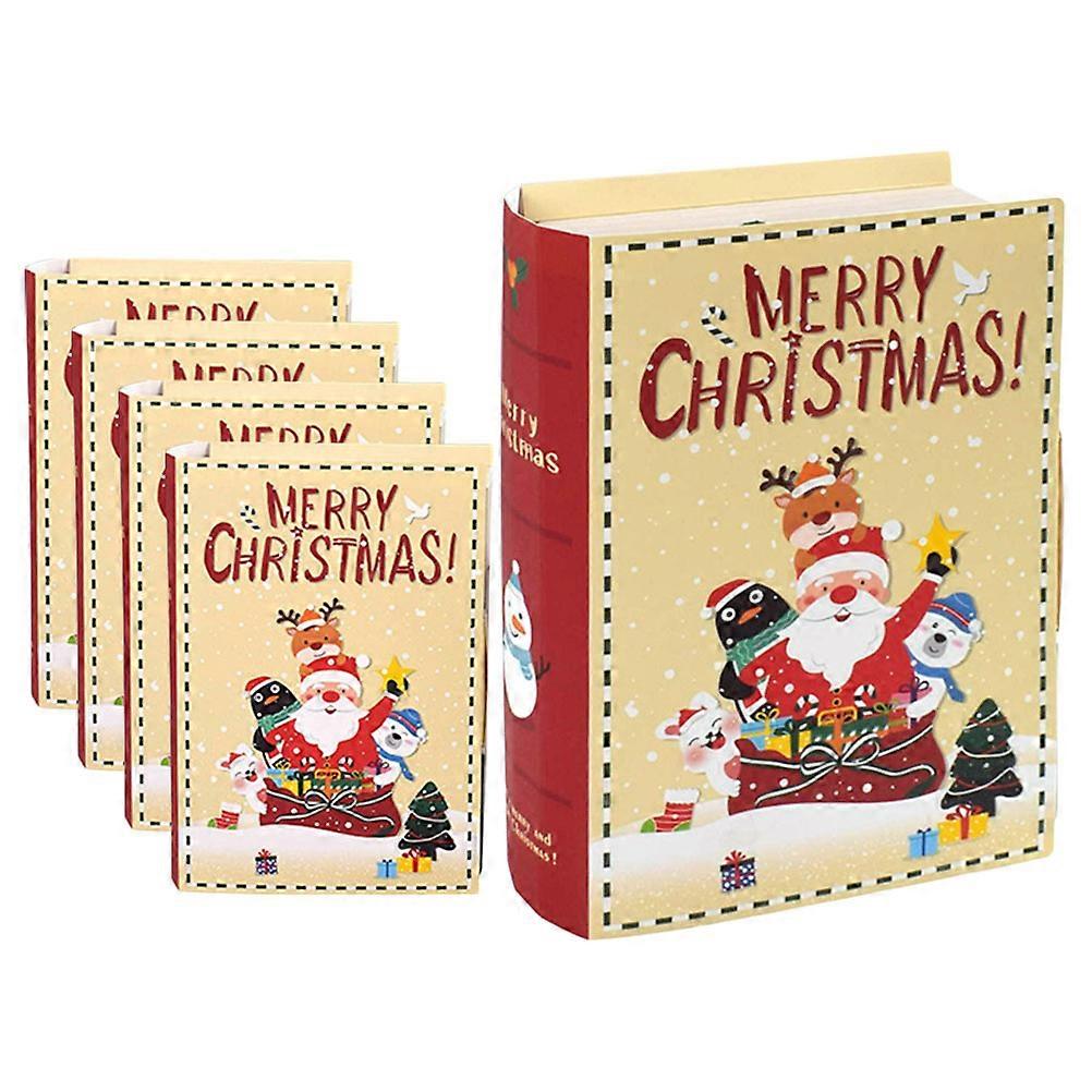 Folding Candy Boxes Paper Material 5Pcs Rectangular Shape For Christmas Party Supplies And Decoration